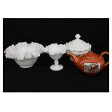 Milk Glass & Teapot