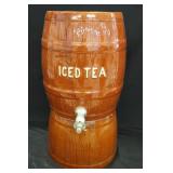 Vintage Stoneware Crock Iced Tea Cooler Dispenser
