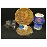 Paperweights, Candle Holder, Mirror, Glasses, &