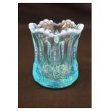 EAPG Jefferson Blue Opalescent Toothpick Holder