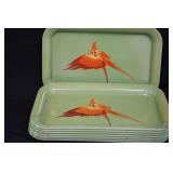 MCM Flying Parrot Enamel Serving Trays