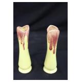 6" MCM California Pottery Bud Vases