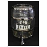 Vintage Nestea Ice Tea Glass Barrel Dispenser
