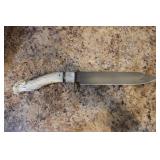 Antler Handle w/ Brass Guard Knife 9" Blade