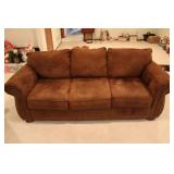 Faux-Suede Sofa w/ Nailhead Trim