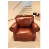 Traditional Brown Leather Armchair