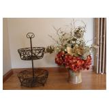 2-Tier Wire Basket & Floral Arrangement