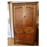 Antique Oak Straight Front Cupboard