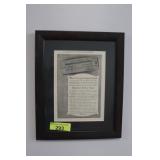 Reproduction Framed Advertisement