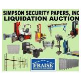 SIMPSON SECURITY PAPERS, INC. LIQUIDATION AUCTION