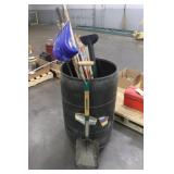 Driveway Markers, Shovels, & Poly Barrel