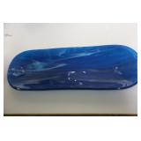 Blue Art Glass "Folded Handkerchief" Tray by Salli