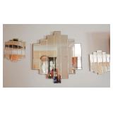 MCM Mirrored Clock & 2 Side Mirrors