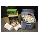 Sewing Notions & Tub of Scrap Material