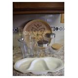 Glass Canisters, Pitchers, & Divided Dish