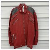 Used Sz XL Red Vinyl Michael Jackson Zipper Jacket