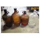 4 - 1 Gallon Glass Jugs