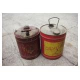Vintage 5 Gal Martin Ware Gas Can & 5 Gal Gas Can