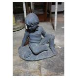 Concrete Lawn Ornament of Boy & Turtle