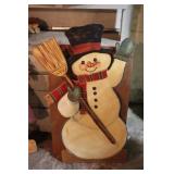 Wooden Hand Painted Snowman