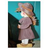 Wooden Hand Painted Winter Girl