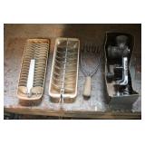 Potato Masher, Meat Grinder, & Metal Ice Trays