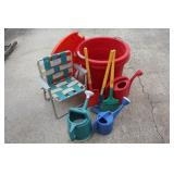 Child's Gardening Se, Chair, Disc Sled, Totes & Ga
