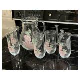 Etched Pitcher & Glasses