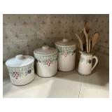 Canister Set & Utensil Caddy  w/ Utentils