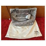 New Coach Poppy/Signature Gray Shoulder Bag