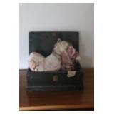 Vintage Chest, Quilted Heart, & Doll