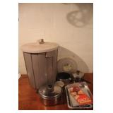 Assorted Pans, Trash Can, & Serving Tray