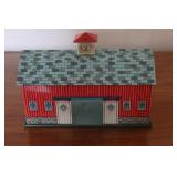 Vintage Small Tin Litho Barn