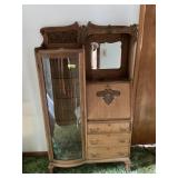 Ornate Oak Side By Side Secretary
