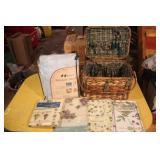 Picnic Basket, Full Sized Heated Blanket & Table C