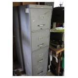 4 Drawer Metal File Cabinet & Contents