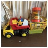 Play Food, Dump Truck & Misc. Toys