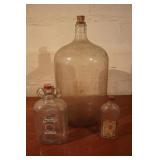 Large Glass Jug & Misc. Bottles
