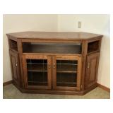 Oak Corner TV Console