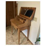 Oak Entry Desk & Hall Mirror