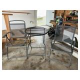Folding Metal Chairs & Table
