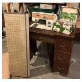 Riccar Sewing Machine, Cabinet & Sewing Notions