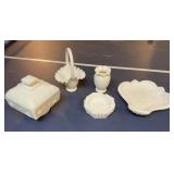 Assorted Milk Glass Dishes