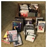 Basket of DVDs, VHS & CD's