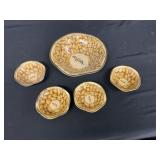 Vintage Mr. Peanut Planters Tin 5 Pc. Serving