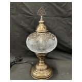 Turkish Glass Table Lamp w/ Bronz Metal Base