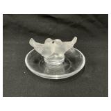 Lalique  France Crystal "Two Love Birds" Ring Tray