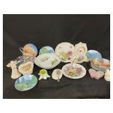 Decorative Plates, Clock, & Figurines