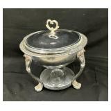 Vintage Silverplated Chafing Dish w/ Pyrex Insert