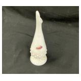 8" Fenton Milk Glass Hobnail  Footed Vase